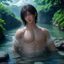 写真摄影师用户头像，男性，手持相机，背景为户外自然场景